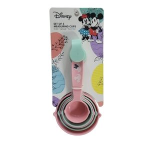 Disney Set of 5 Measuring Cups Mickey & Minnie Mouse Pink & Green New